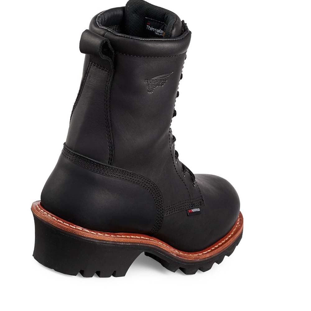 Red Wing 9-inch Insulated, Safety Toe Men's Waterproof Boots Black | ZA 392AHK